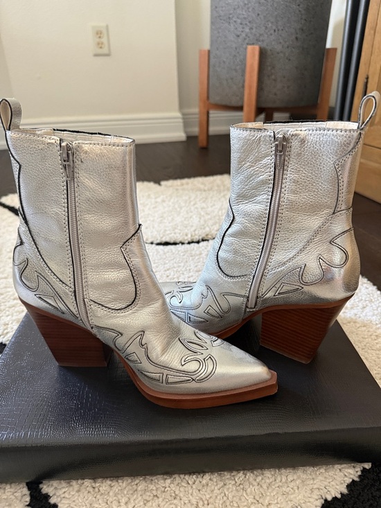 Dolce Vita Shoes - Dolce Vita Metallic Pointed Toe Western Ankle Boots - Women